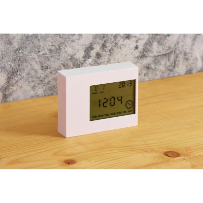 Настольные электронные мультифункциональные часы Rotatio с подсветкой, белый-9