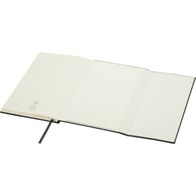 Блокнот Alejandra формата А5 с твердой обложкой из переработанной кожи - сплошной черный-5