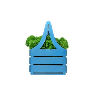 Композиция Корзинка со мхом, синий-1