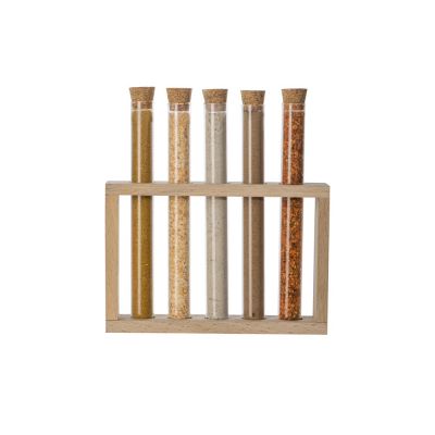 Набор Delish из пяти специй в подставке из бука-1