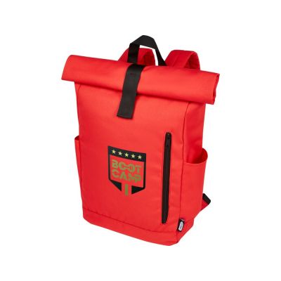 Рюкзак Byron 15,6 объемом 18 л со скручиваемым верхом, изготовленный из переработанного ПЭТ по стандарту GRS, красный-6