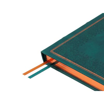 Ежедневник недатированный А5 Royal, зеленый с бронзовым срезом-3