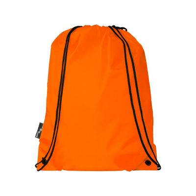 Рюкзак со шнурком Oriole из переработанного ПЭТ, оранжевый-2