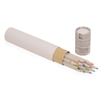 Набор цветных карандашей из газетной бумаги в тубе News, 12шт.-1