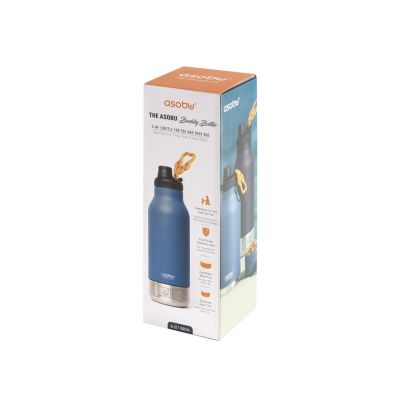 Вакуумный термос Buddy 3-в-1 со съемными мисками для питомцев, 1000 мл, синий-18