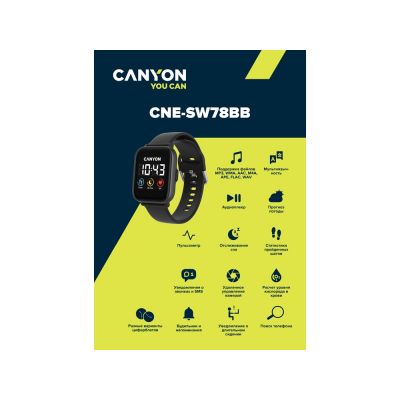 Смарт-часы со встроенным плеером Canyon SaltSW-78, черный-5