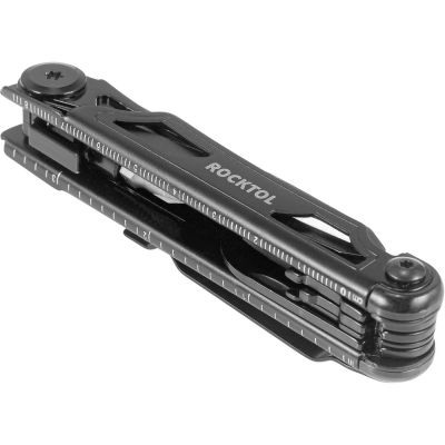 Нож-мультитул Rocktol 12 в 1, кожаный чехол, черный-3