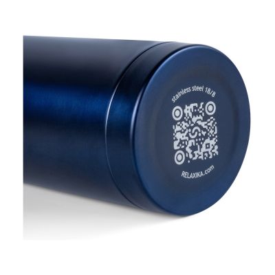 Термос Relaxika 101 (1 литр), темно-синий (без лого)-9