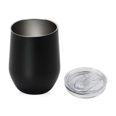 Вакуумная термокружка Sense, непротекаемая крышка, черный-1