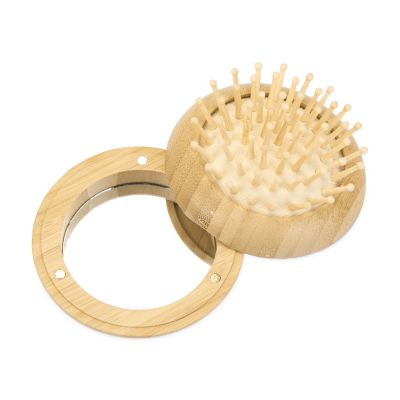 Расческа с зеркалом из бамбука Daisy, натуральный-0