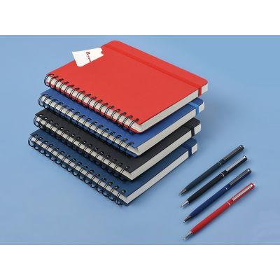 Ежедневник недатированный на гребне А5 Pragmatic, красный-9