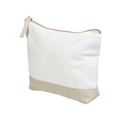 Косметичка хлопковая Cotton, белый/бежевый-1
