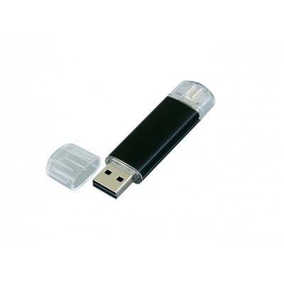 USB-флешка на 64 ГБ.c дополнительным разъемом Micro USB, черный-2