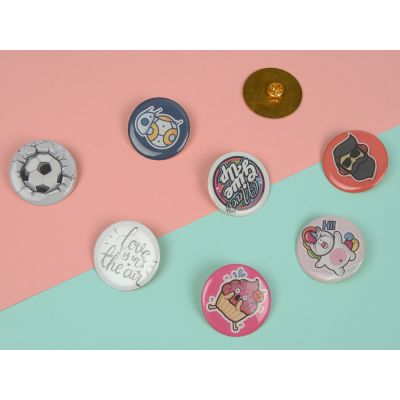 Значок металлический Круг, золотистый-5