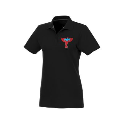 Женское поло Helios с коротким рукавом, черный-5