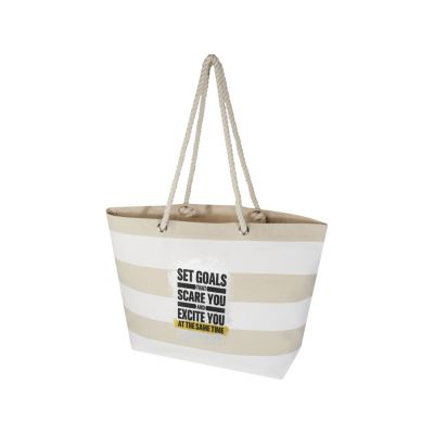 Florida пляжная эко-сумка из переработанного материала, сертифицированного по стандарту GRS, плотностью 270 г/м² 18L - Натуральный / Белый-6