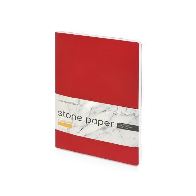 Тетрадь с каменной бумагой А5 Carrara 40 л., линейка, бордовый-0