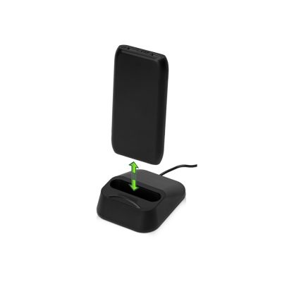 Портативное беспроводное зарядное устройство с док-станцией Uniq, 10000 mah, черный-7