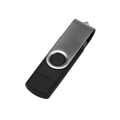 USB3.0/USB Type-C флешка на 32 Гб Квебек C, черный-2