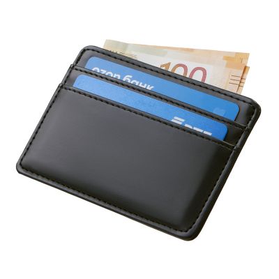 Картхолдер для двух карт и наличных денег с зажимом Crave, черный-4