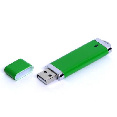 USB-флешка промо на 32 Гб прямоугольной классической формы, зеленый-0