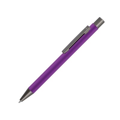 Ручка шариковая UMA STRAIGHT GUM soft-touch, с зеркальной гравировкой, фиолетовый-0