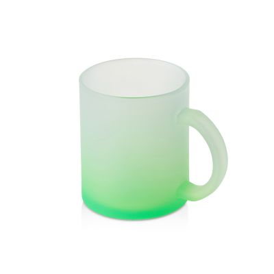 Стеклянная матовая кружка Омбре с градиентом для сублимации, зеленое яблоко-0