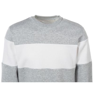 Свитшот блокинг Edinburgh, серый меланж/белый, мужской-8