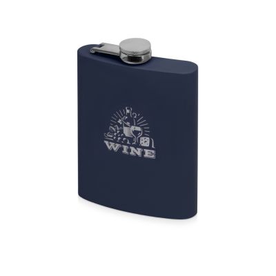 Фляжка 240 мл Remarque soft touch, 304 сталь, синий (Р)-2