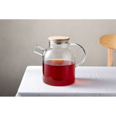 Стеклянный чайник с бамбуковой крышкой Sencha M-7