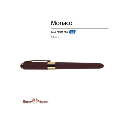 Ручка пластиковая шариковая Monaco, 0,5мм, синие чернила, коричневый-1