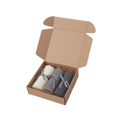 Набор свечей с гранями Vela, темно-серый, белый-1