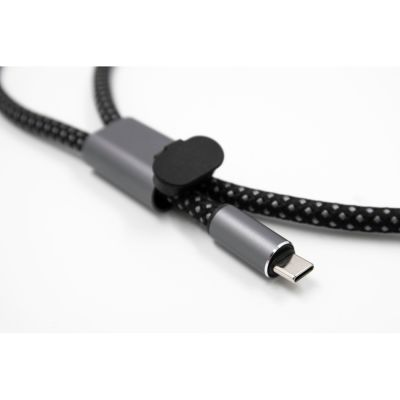 Ремешок-держатель для телефона с зарядным кабелем USB-C - USB-C Lany Wristband Charge Eco, серый-22