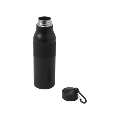 Вакуумная термобутылка с карабином Saddle, 530 мл, черный-1