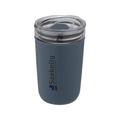 Bello, стеклянная кружка объемом 420 мл с внешней стенкой из переработанного пластика, синий-5