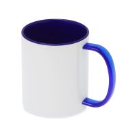 Керамическая кружка со стеклянной ручкой для сублимации Charm, синий