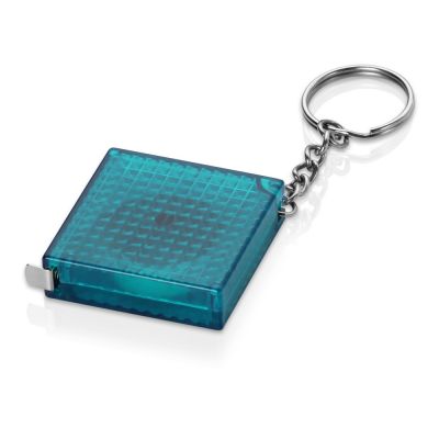 Брелок-рулетка из светоотражающего материала, 1 м., синий/серебристый-0