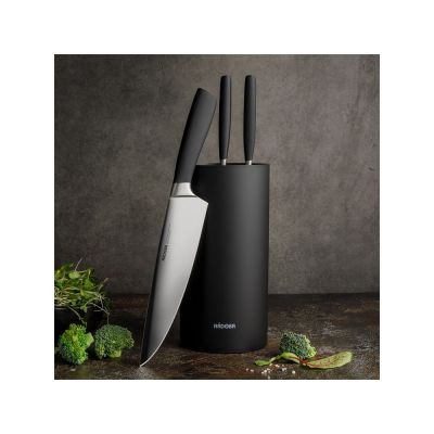 Набор из 3 кухонных ножей в универсальном блоке,  NADOBA, серия UNA-6