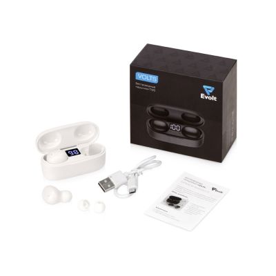 Беспроводные наушники TWS в кейсе Volts. Evolt, белый, пластик-8