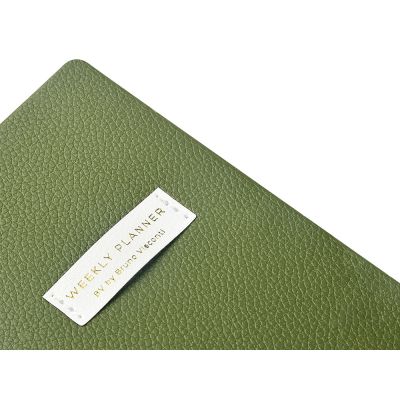 Еженедельник недатированный А6 Verde с нашивкой, зеленый-2