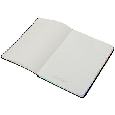 Блокнот А5 в гибкой обложке Fellini с голографическим срезом, черный-3