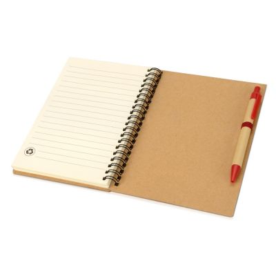 Блокнот Priestly с ручкой, красный-3