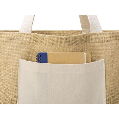 Сумка Jute джутовая с широким дном, натуральный-8