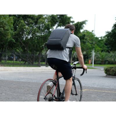 Антикражный рюкзак FlexPackPro для ноутбука 15.6, серый/черный-17