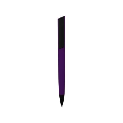 Ручка пластиковая soft-touch шариковая Taper, фиолетовый/черный-1