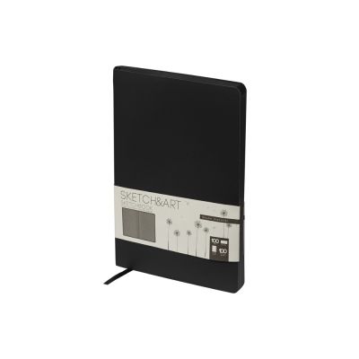 Скетчбук Sketch & Art в мягком переплете 140х210 мм, 100 л. черной бумаги 100 гр., черный-0