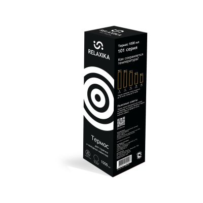 Термос Relaxika 101 (1 литр), черный (без лого)-11