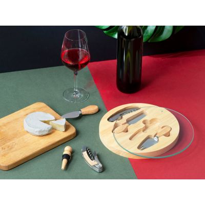 Набор для сыра Rendezvous круглый, со стеклянной крышкой-13