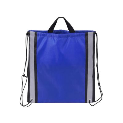 Рюкзак-мешок Savy со светоотражающими полосами по бокам, синий-3