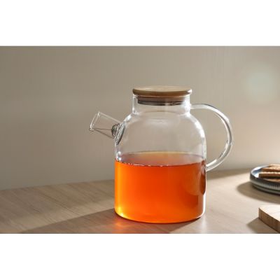 Стеклянный чайник с бамбуковой крышкой Sencha M-8